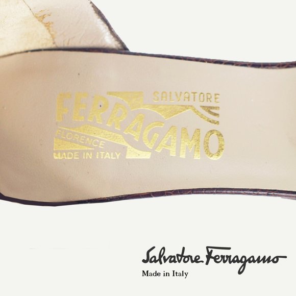 Ferragamo Women's open toe brown shoes - Picture 6 of 9